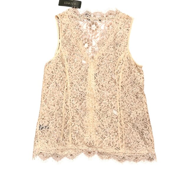 Lauren Ralph Lauren Sleeveless Lace Top NWT, Ivory, XL - Picture 2 of 7